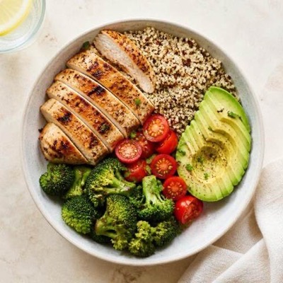 Balanced athletic meal bowl